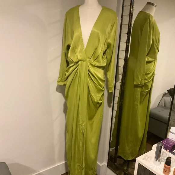 Mango Ruched Satin Dress - Picture 2 of 7